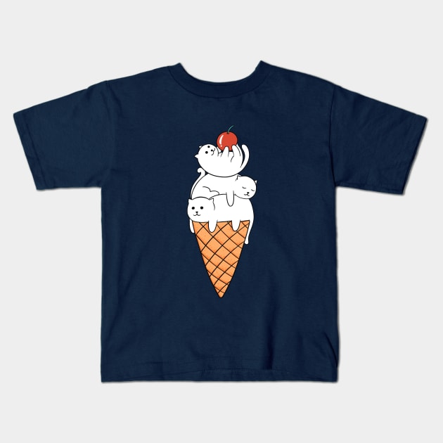 Cats Ice cream Kids T-Shirt by coffeeman